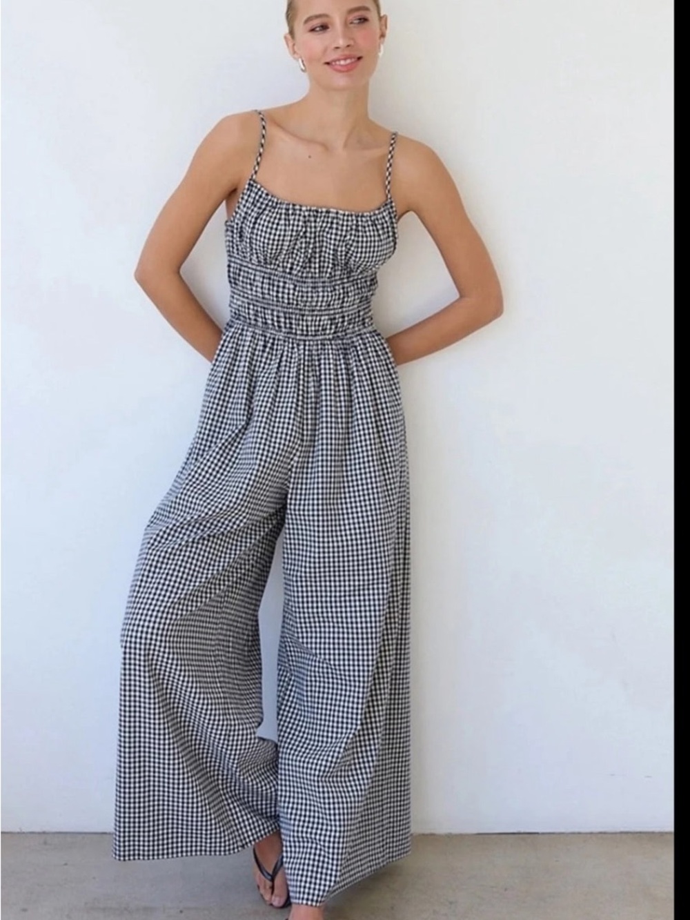 Anthropologie raisonnel Wide-Leg Jumpsuit - Black & White